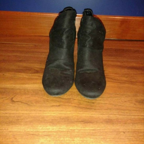 Black Suede Ankle Bootie - Picture 2 of 8
